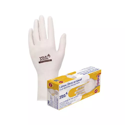 LUVA LATEX BRANCA (G) C/ AMIDO CX C/100