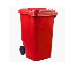 LIXEIRA 240 LT MARFINITE VERMELHA C/RODA