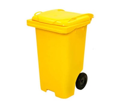 LIXEIRA 240 LTS LARPLASTICO AMARELA C/ R