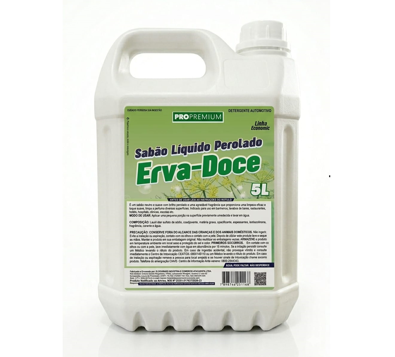 SABONETE LIQ. ERVADOCE PEROLADO 5L PROPR