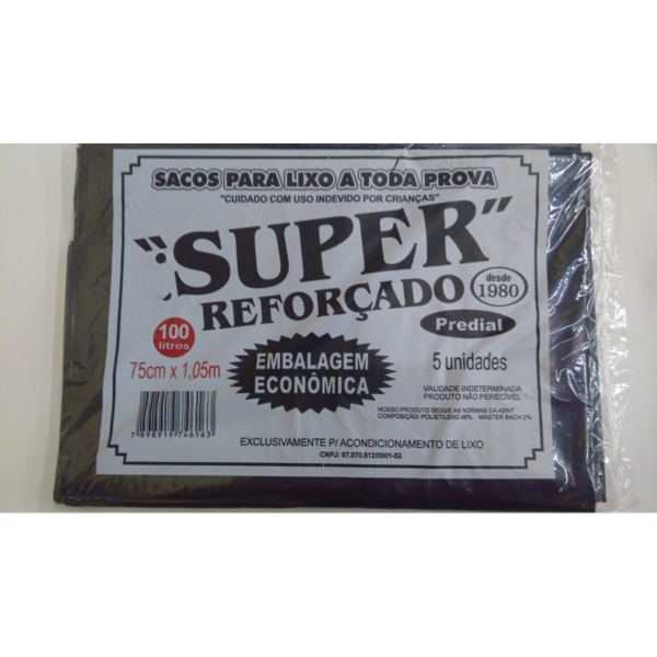 SACO P/ LIXO 100L PRETO SUPER MEGA C/100